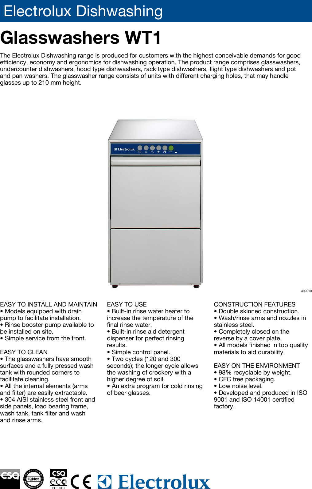 Page 1 of 4 - Electrolux Electrolux-402010-Users-Manual- Dishwashing  Electrolux-402010-users-manual