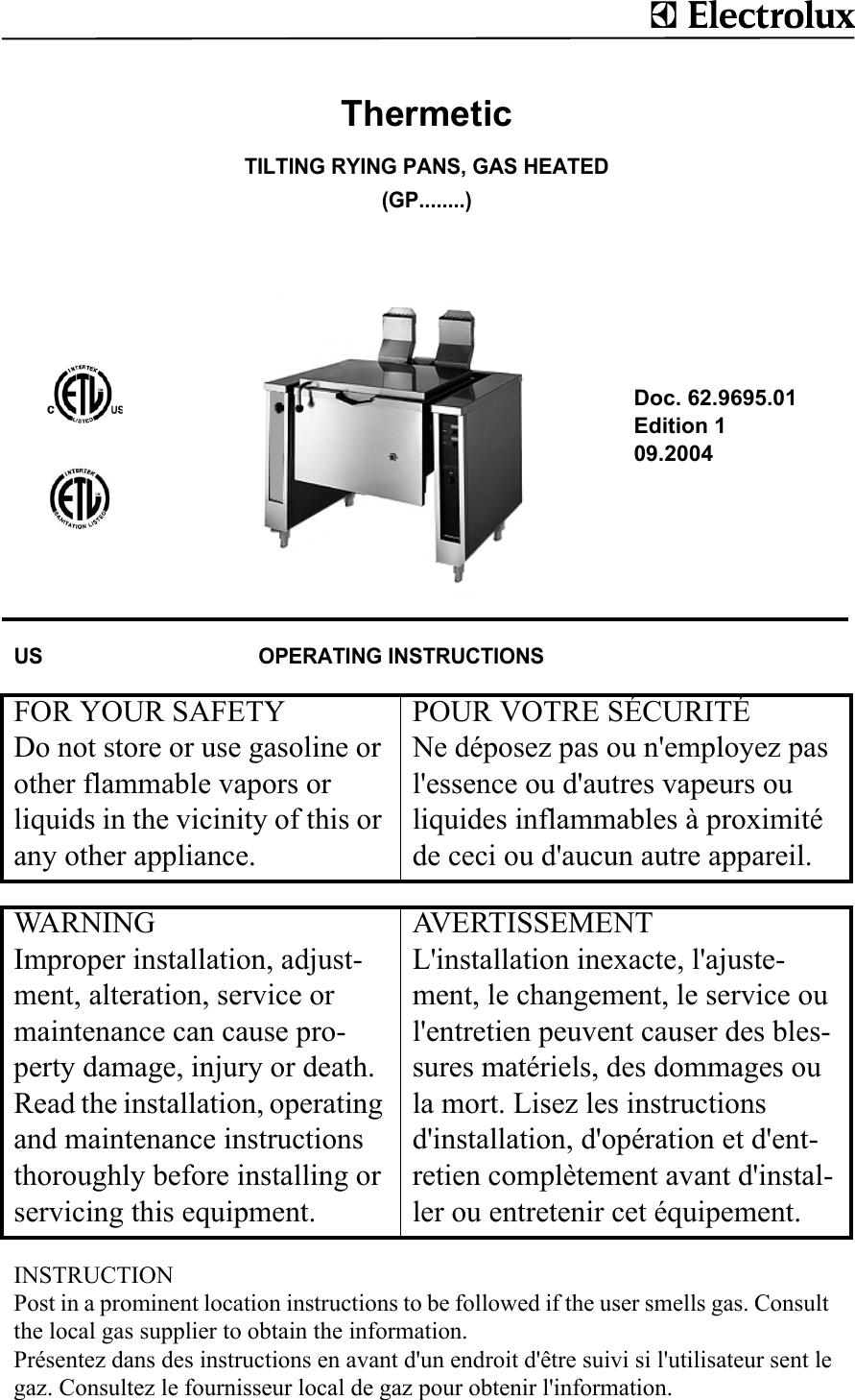 Page 1 of 11 - Electrolux Electrolux-583398-Users-Manual- 62-9695.01  Electrolux-583398-users-manual