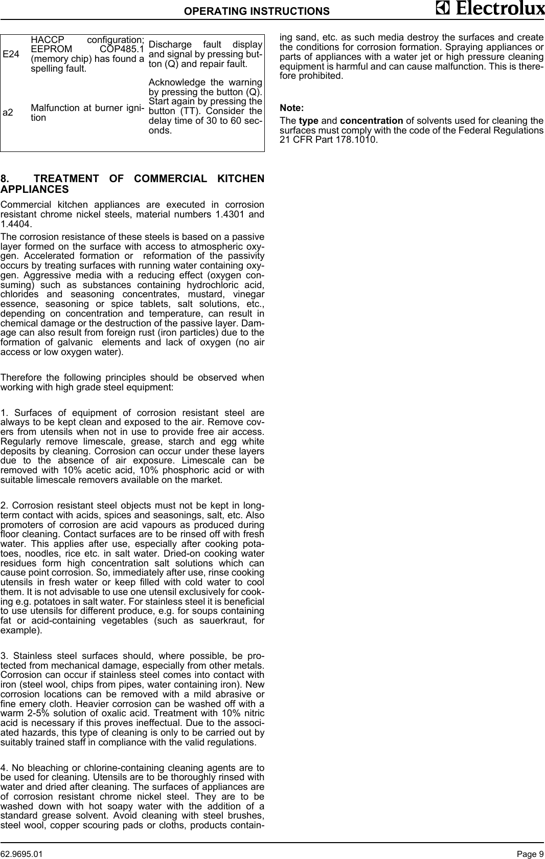 Page 11 of 11 - Electrolux Electrolux-583398-Users-Manual- 62-9695.01  Electrolux-583398-users-manual