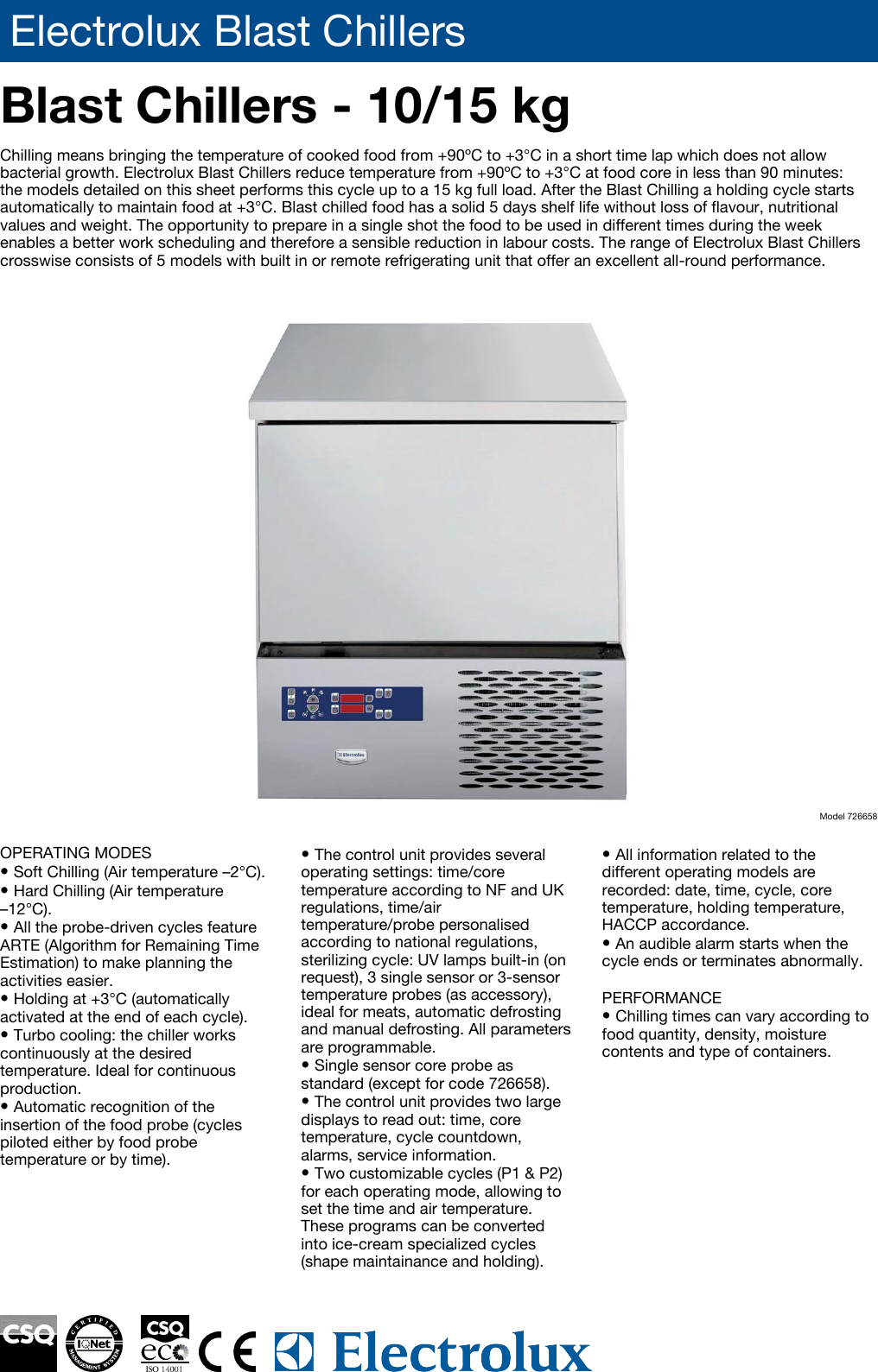 Page 1 of 5 - Electrolux Electrolux-726620-Users-Manual- Blast Chillers  Electrolux-726620-users-manual