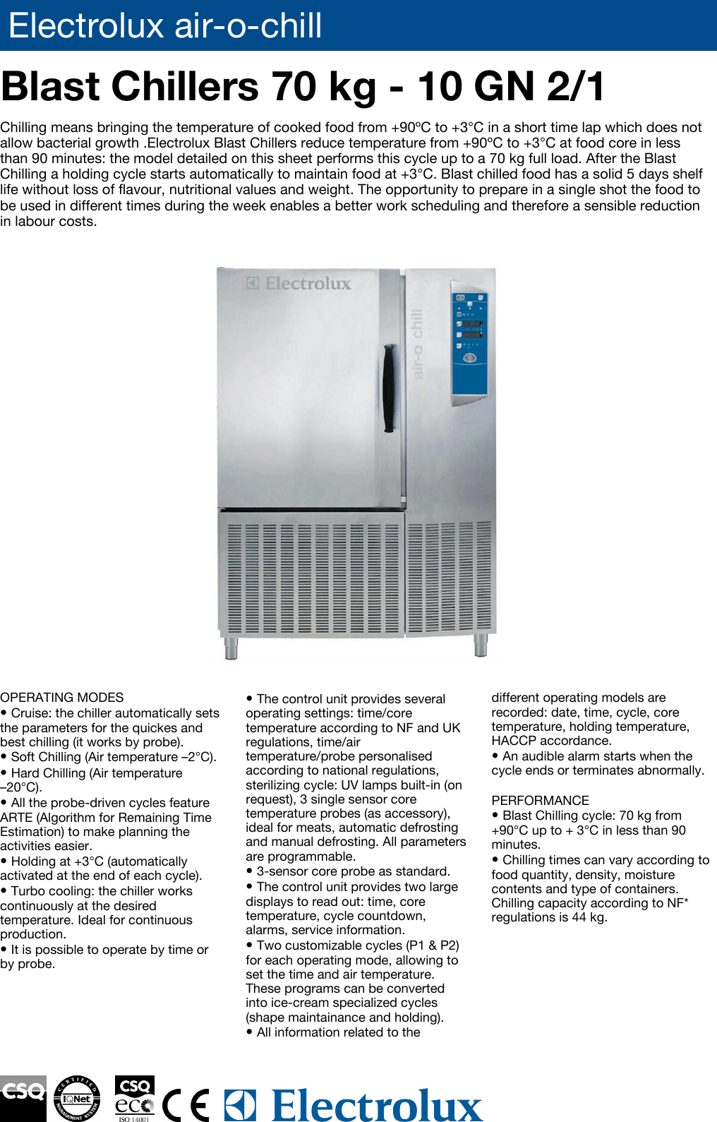Page 1 of 4 - Electrolux Electrolux-Air-O-Chill-726695-Users-Manual- Air-o-chill  Electrolux-air-o-chill-726695-users-manual