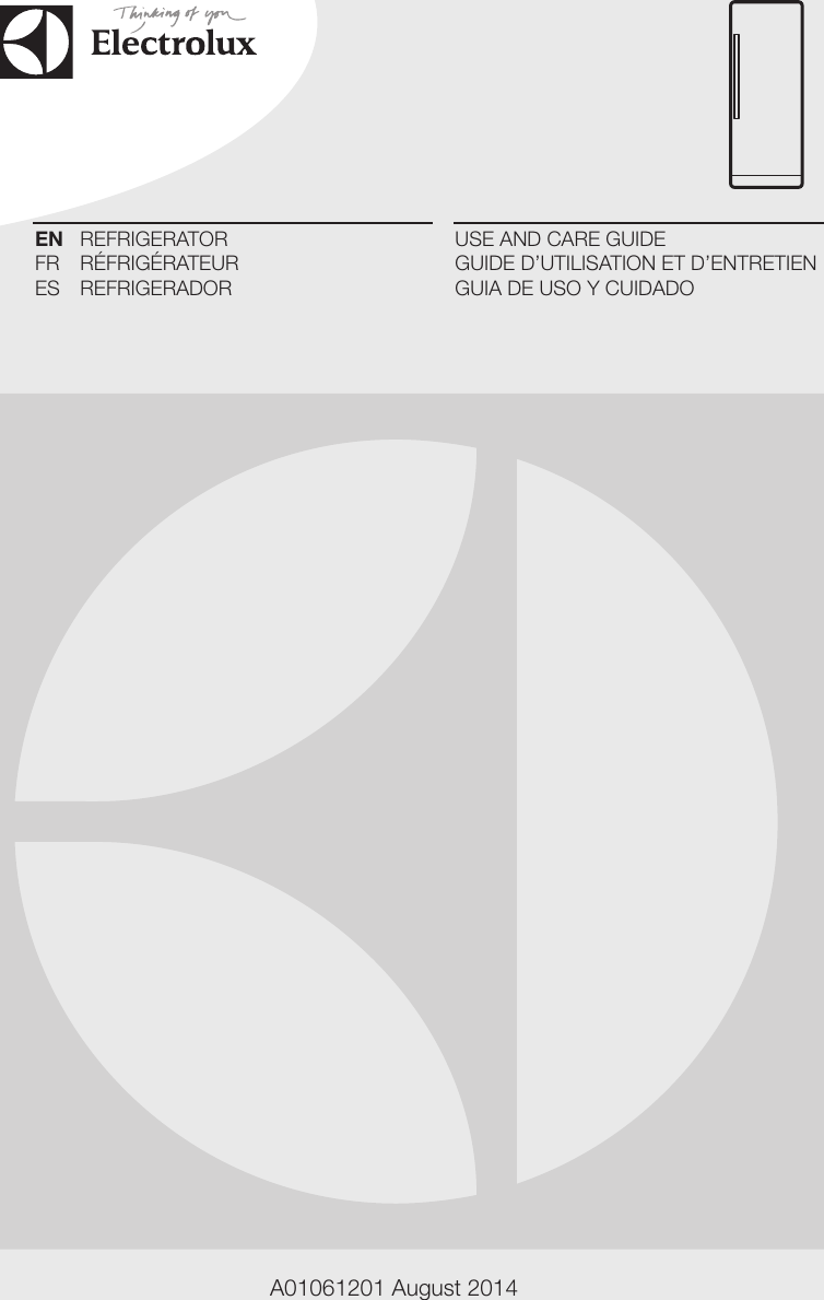 Electrolux Built In All Refrigerator With Iq Touch Controls Ei32Ar80Qs Owners Guide