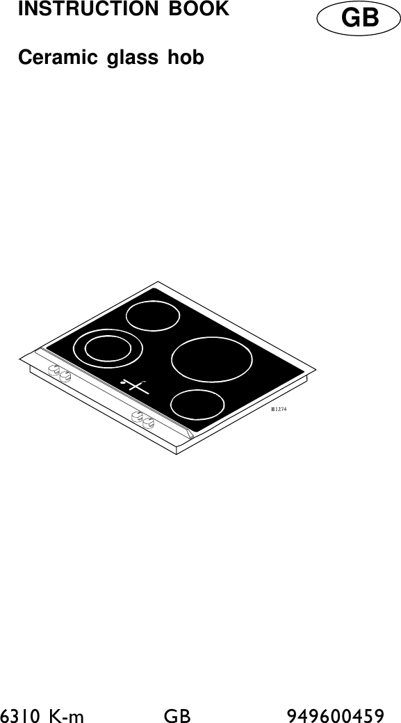Electrolux Ceramic Glass Hob Users Manual 113se