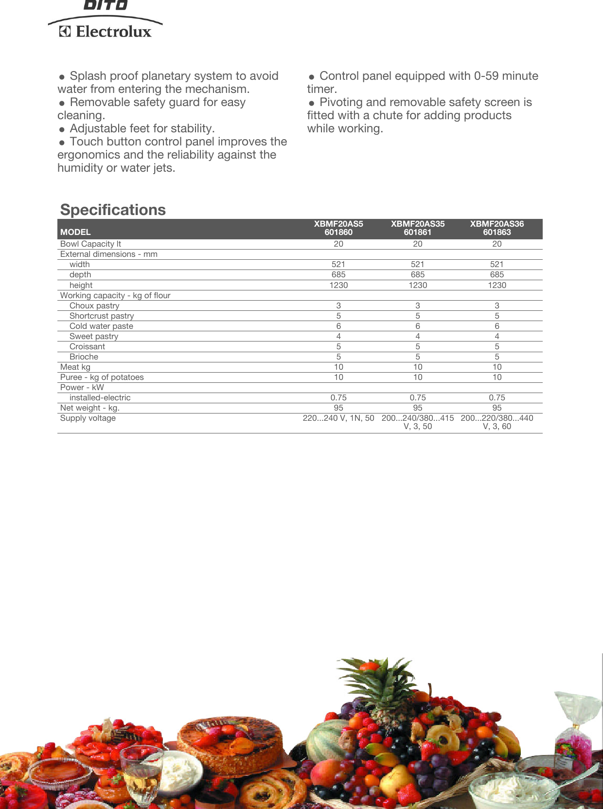 Page 2 of 4 - Electrolux Electrolux-Dito-601860-Users-Manual- Planetary Mixers  Electrolux-dito-601860-users-manual