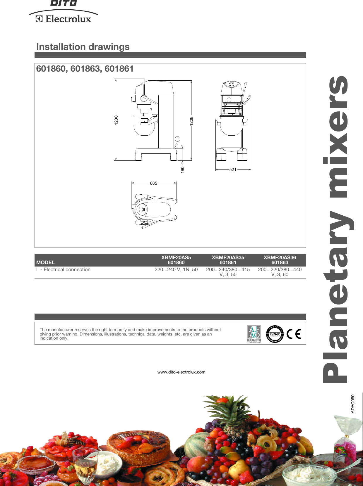 Page 4 of 4 - Electrolux Electrolux-Dito-601860-Users-Manual- Planetary Mixers  Electrolux-dito-601860-users-manual