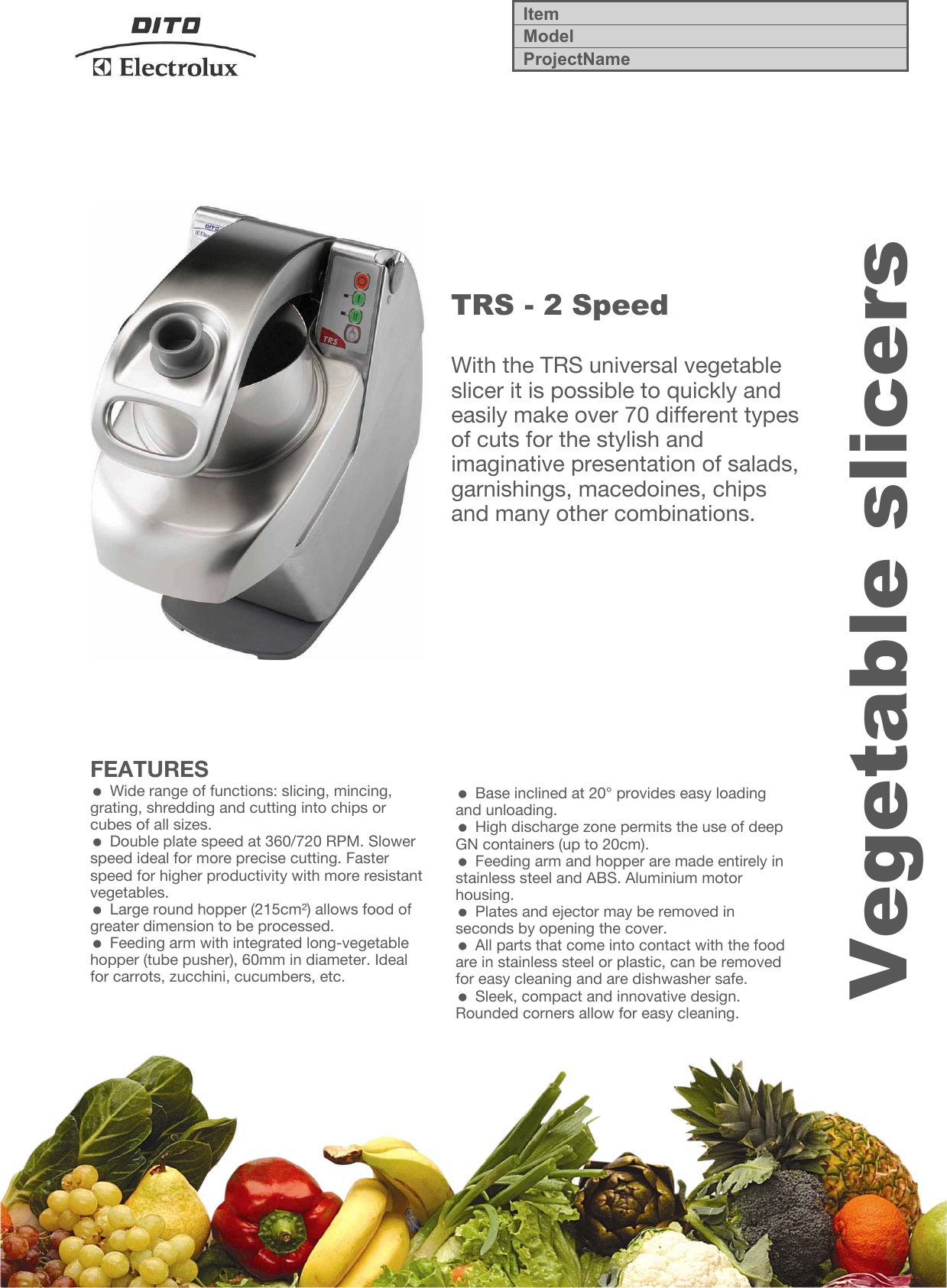 Page 1 of 4 - Electrolux Electrolux-Dito-603314-Users-Manual- Vegetable Slicers  Electrolux-dito-603314-users-manual