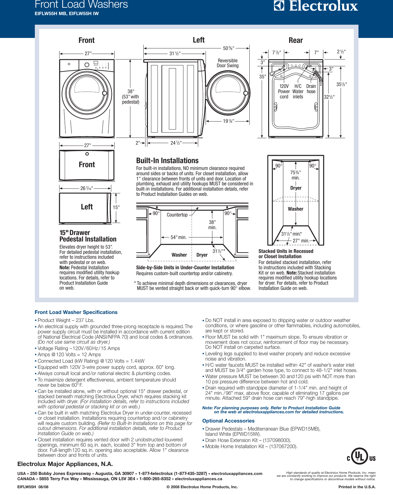 Page 2 of 2 - Electrolux Electrolux-Eiflw55Hmb-Users-Manual- IQ-Touch™ Front Load Washers - EIFLW55HMB, EIFLW55HIW  Electrolux-eiflw55hmb-users-manual