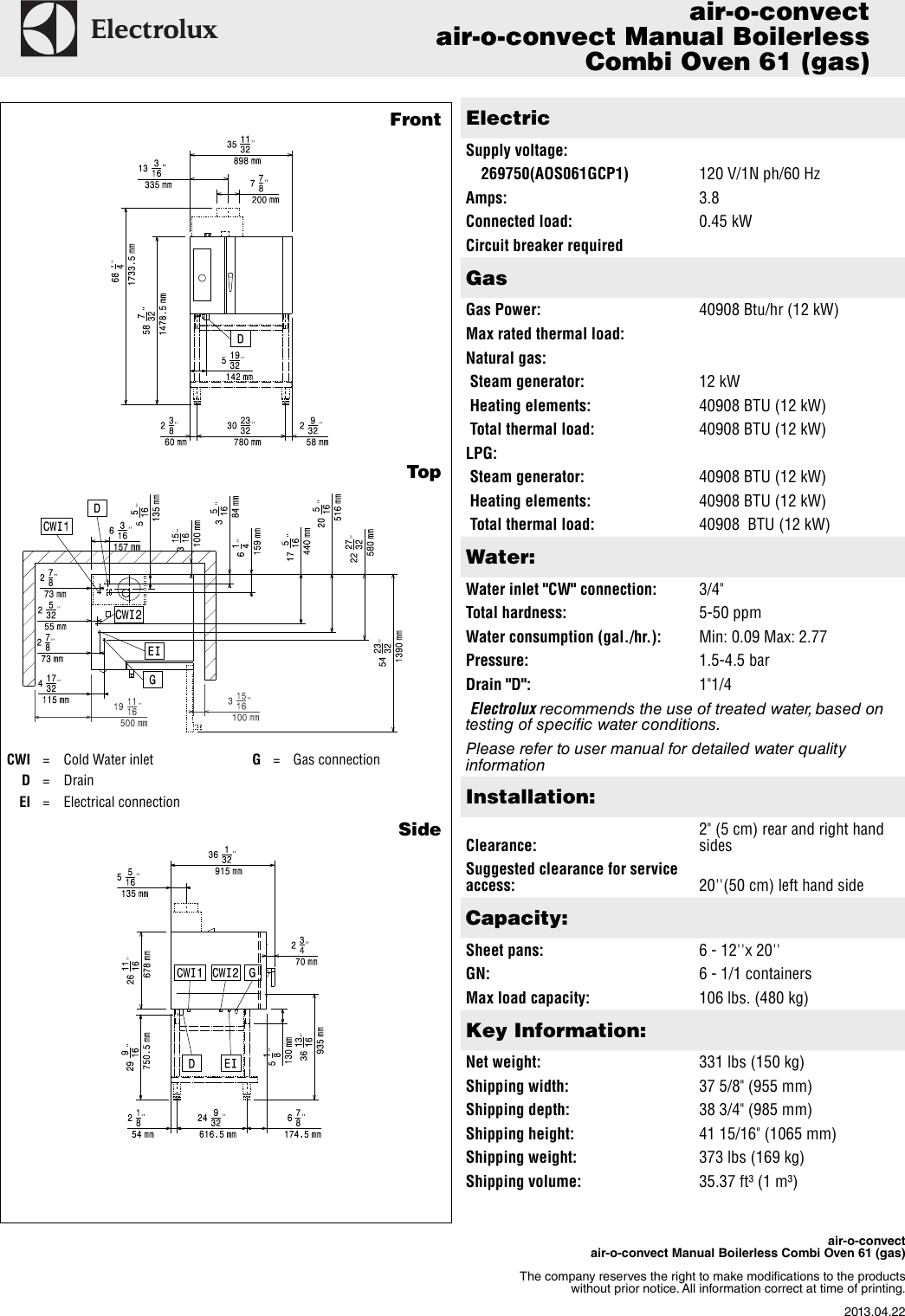 Page 3 of 3 - Electrolux Electrolux-Electrolux-Convection-Oven-269750-Users-Manual-  Electrolux-electrolux-convection-oven-269750-users-manual