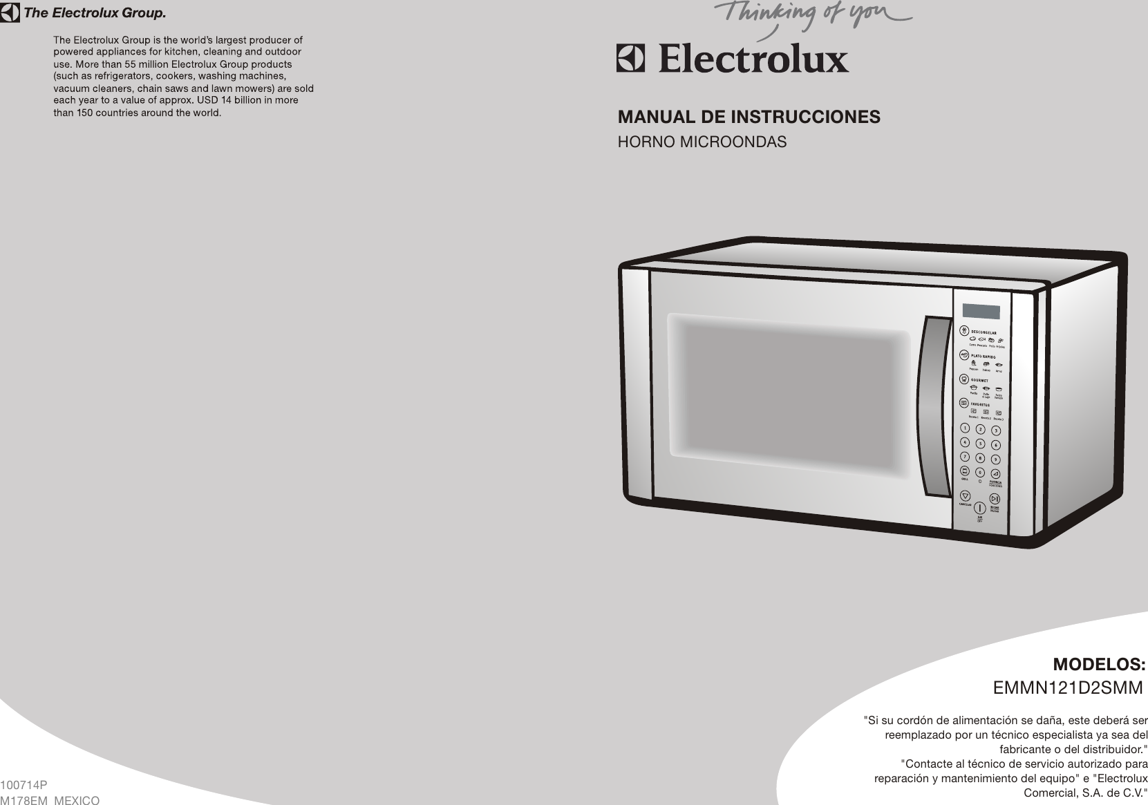 parálisis Pera orientación Electrolux Microwave Oven Emmn121D2Smm Users Manual ...