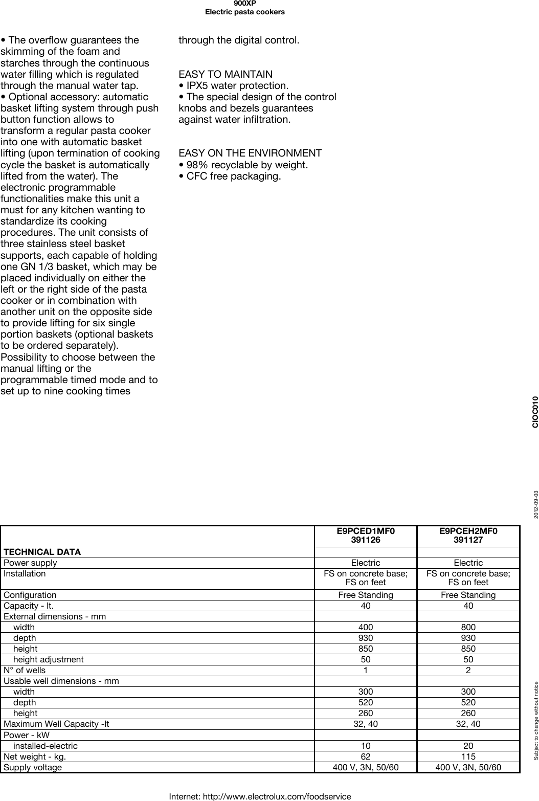 Page 2 of 5 - Electrolux Electrolux-Electrolux-Pasta-Maker-900Xp-Users-Manual- 900XP  Electrolux-electrolux-pasta-maker-900xp-users-manual