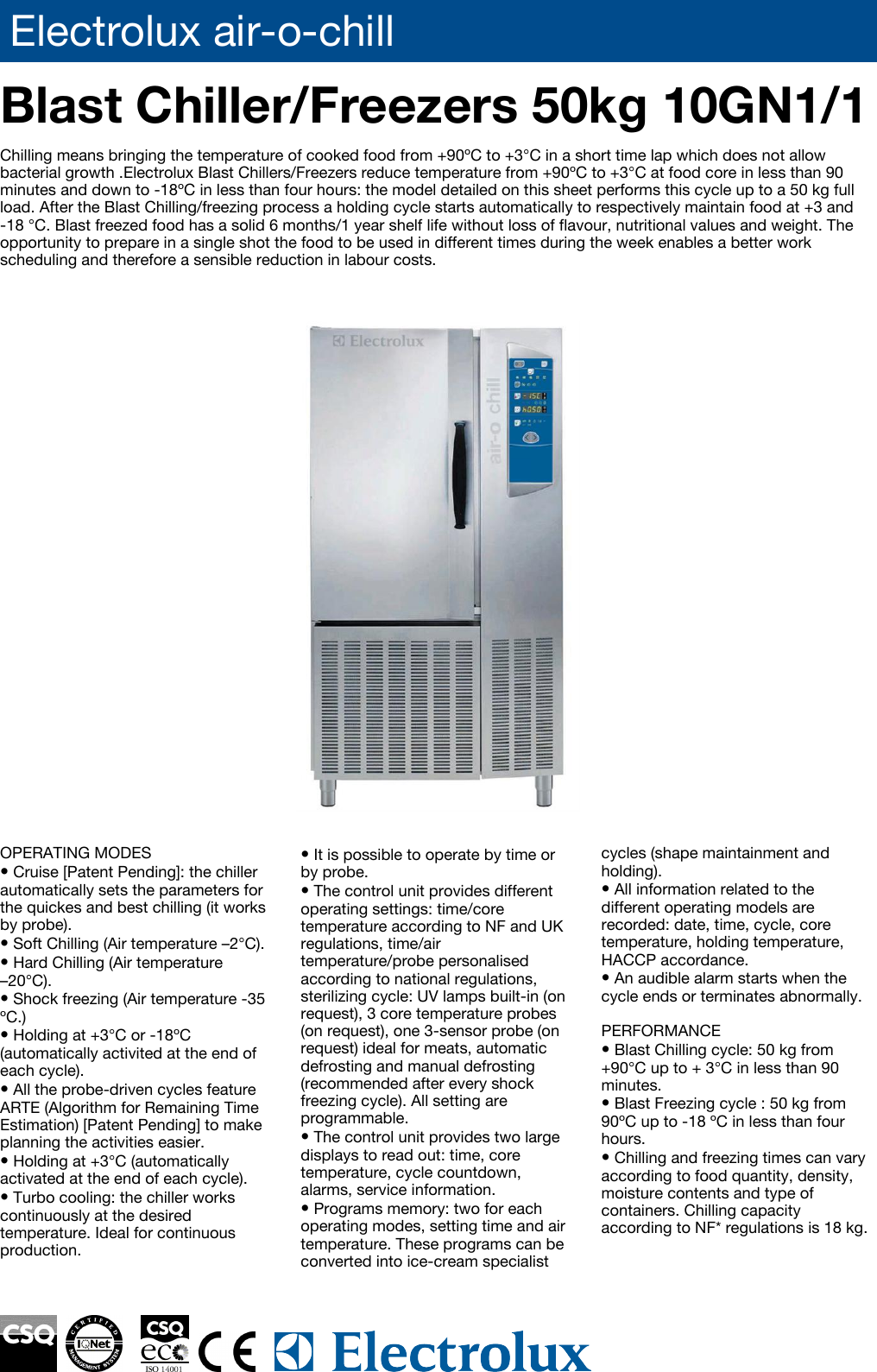 Page 1 of 4 - Electrolux Electrolux-Freezer-Users-Manual- Air-o-chill  Electrolux-freezer-users-manual