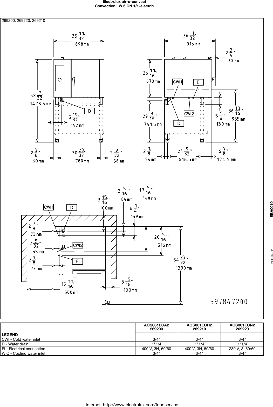 Page 4 of 4 - Electrolux Electrolux-Lw-6-Gn-1-1-Electric-Users-Manual- Air-o-convect  Electrolux-lw-6-gn-1-1-electric-users-manual