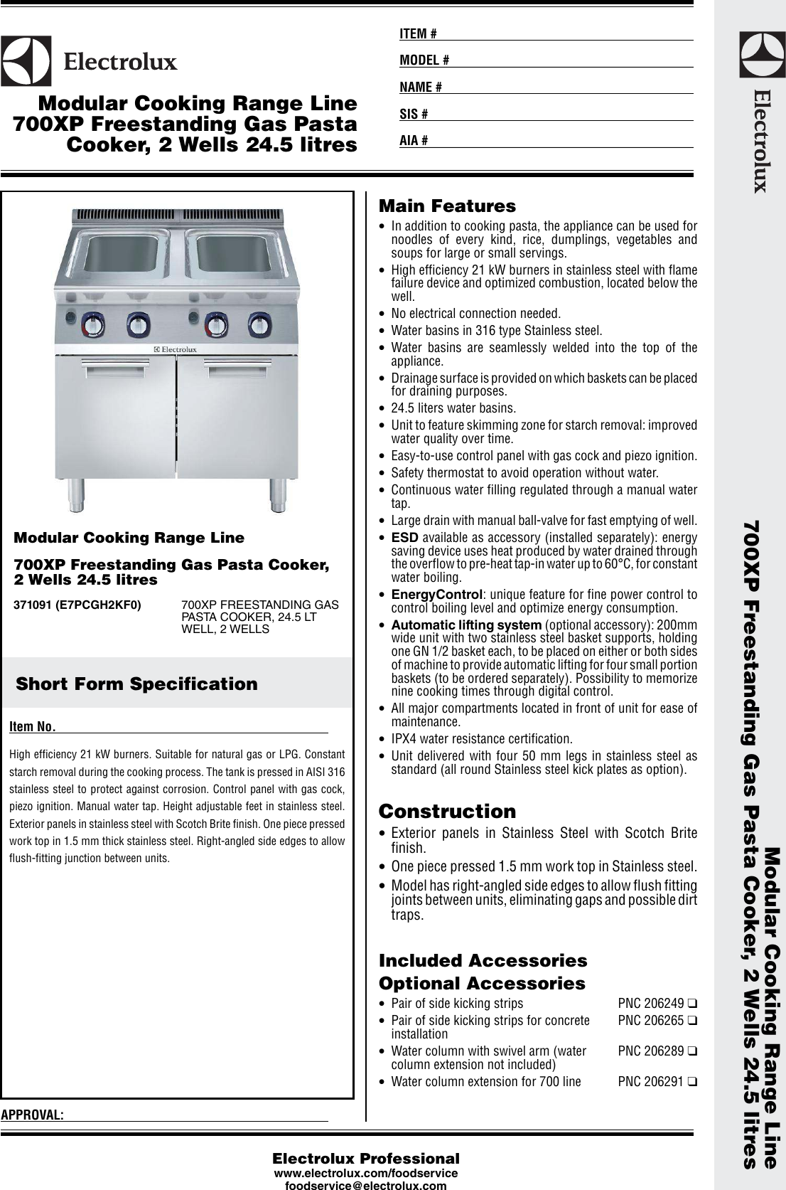 Page 1 of 3 - Electrolux Electrolux-Modular-Cooking-Range-700Xp-Users-Manual-  Electrolux-modular-cooking-range-700xp-users-manual