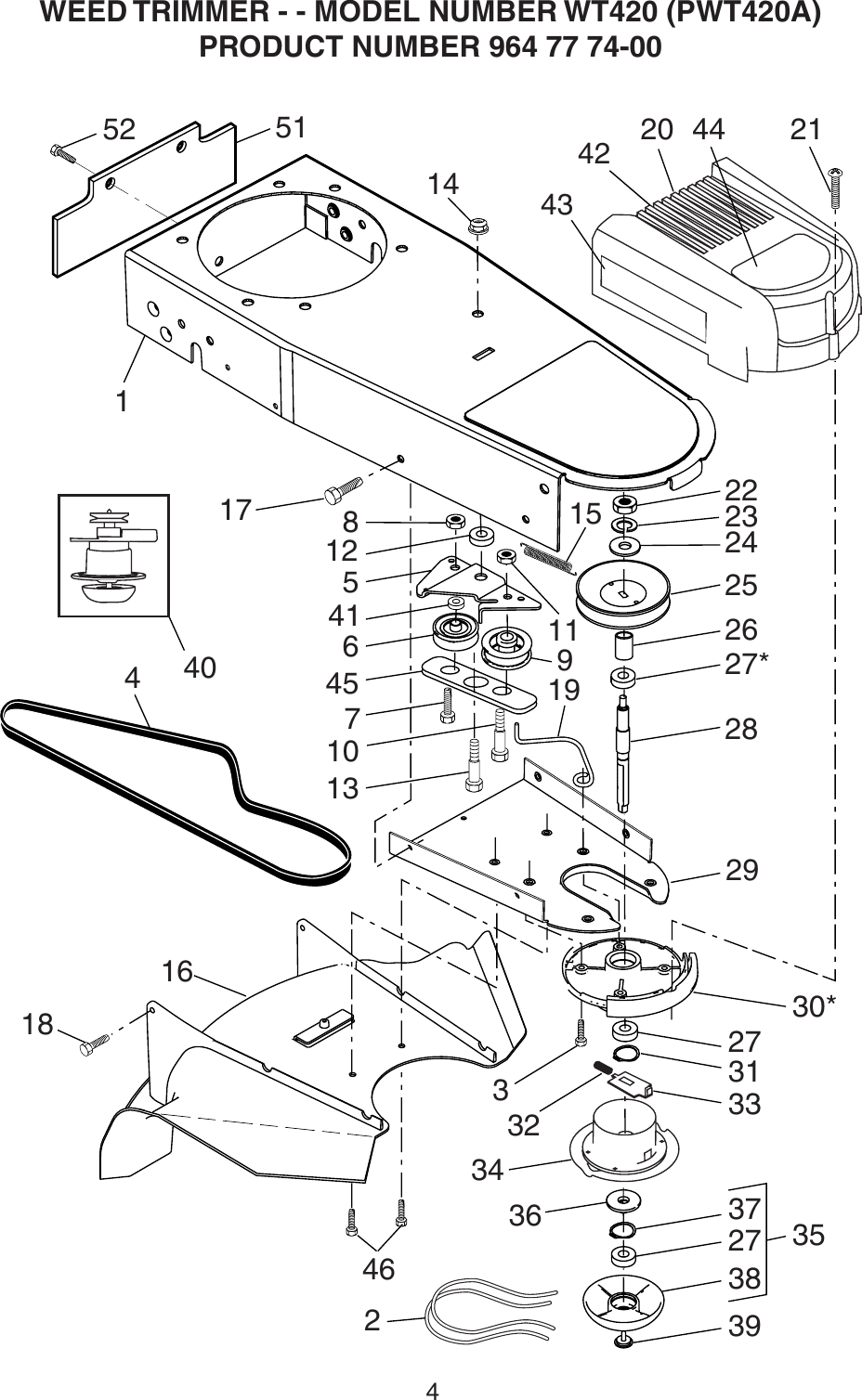 Page 4 of 8 - Electrolux Electrolux-Wt420-Users-Manual- IPL, Partner, PWT420, PWT420A, 964777400, 2003-06, Wheeled Trimmer  Electrolux-wt420-users-manual