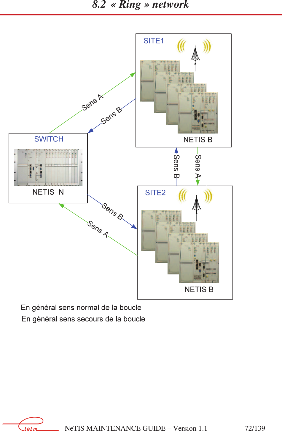        NeTIS MAINTENANCE GUIDE – Version 1.1                    72/139   8.2 « Ring » network        