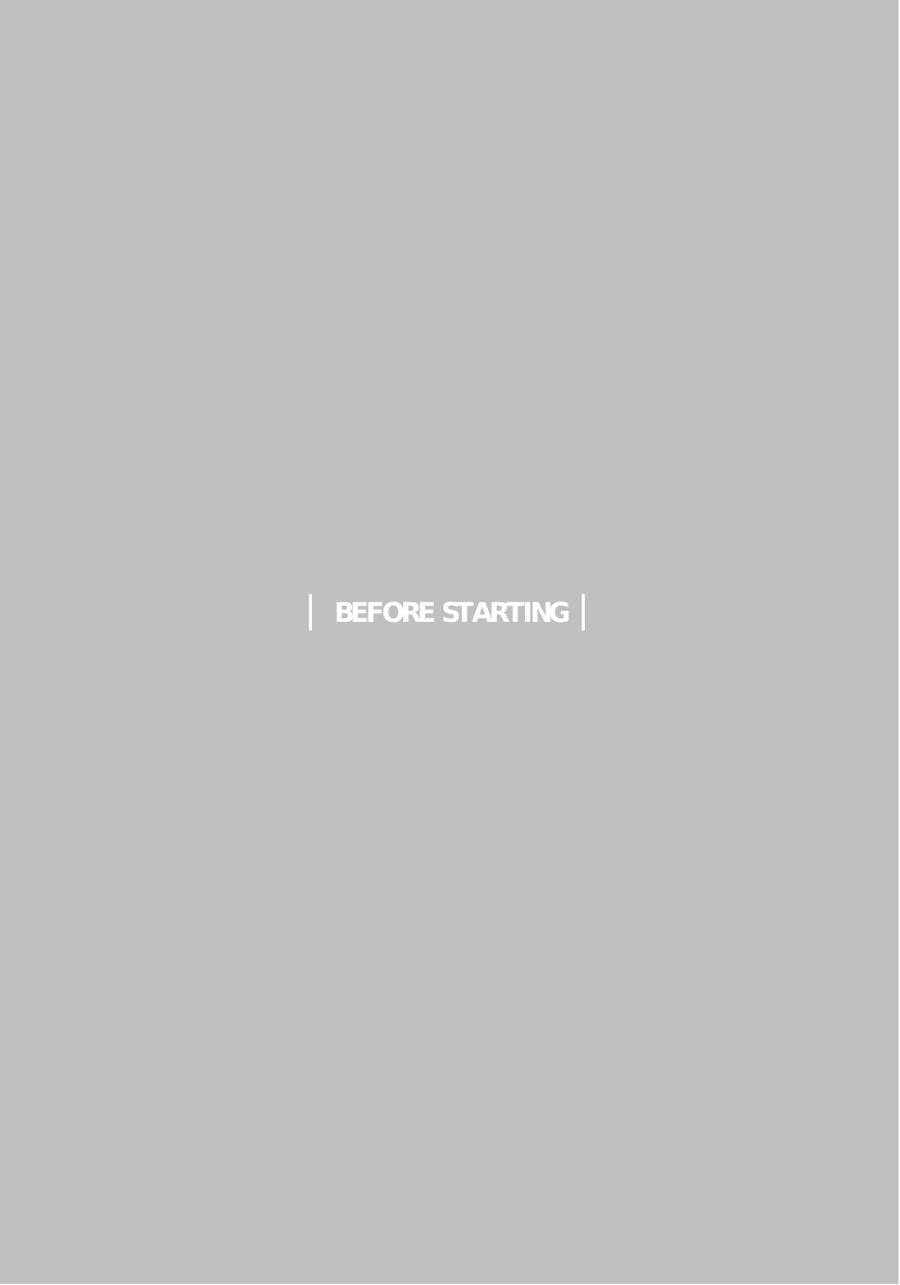 11| BEFORE STARTING |