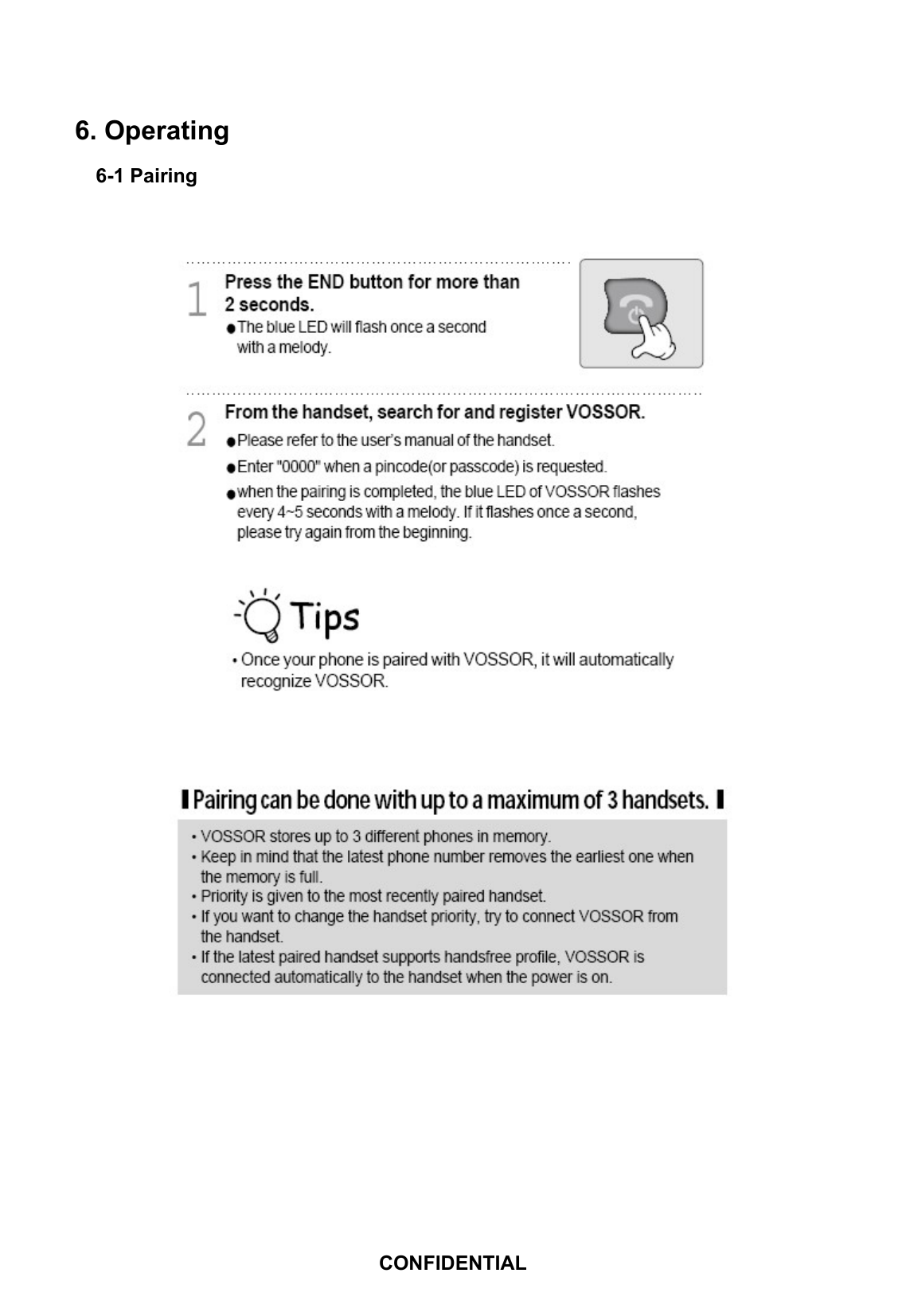 6. Operating   6-1 Pairing        CONFIDENTIAL 
