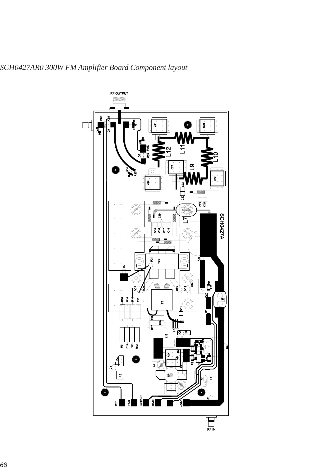 68SCH0427AR0 300W FM Amplifier Board Component layout