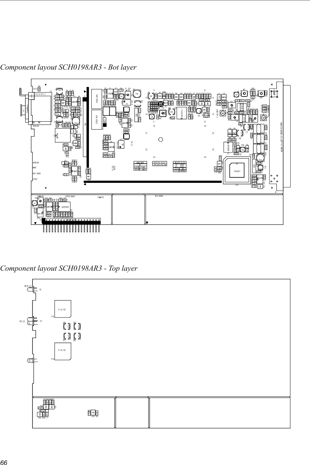 66Component layout SCH0198AR3 - Bot layerComponent layout SCH0198AR3 - Top layer