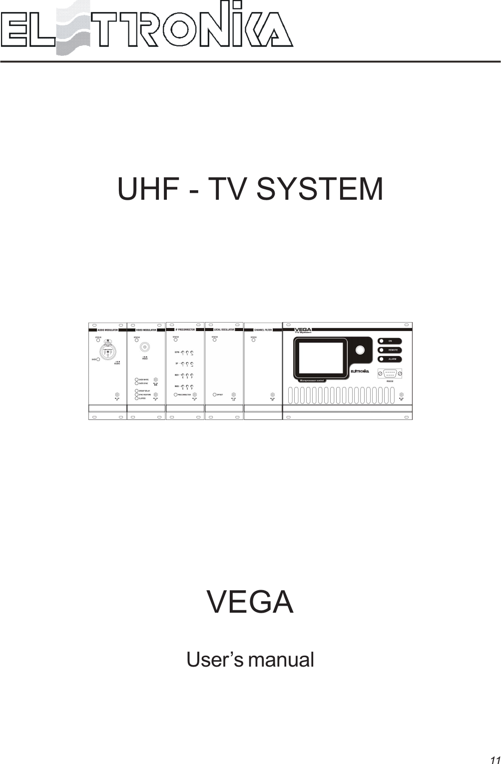 11UHF - TV SYSTEMVEGAUsers manual
