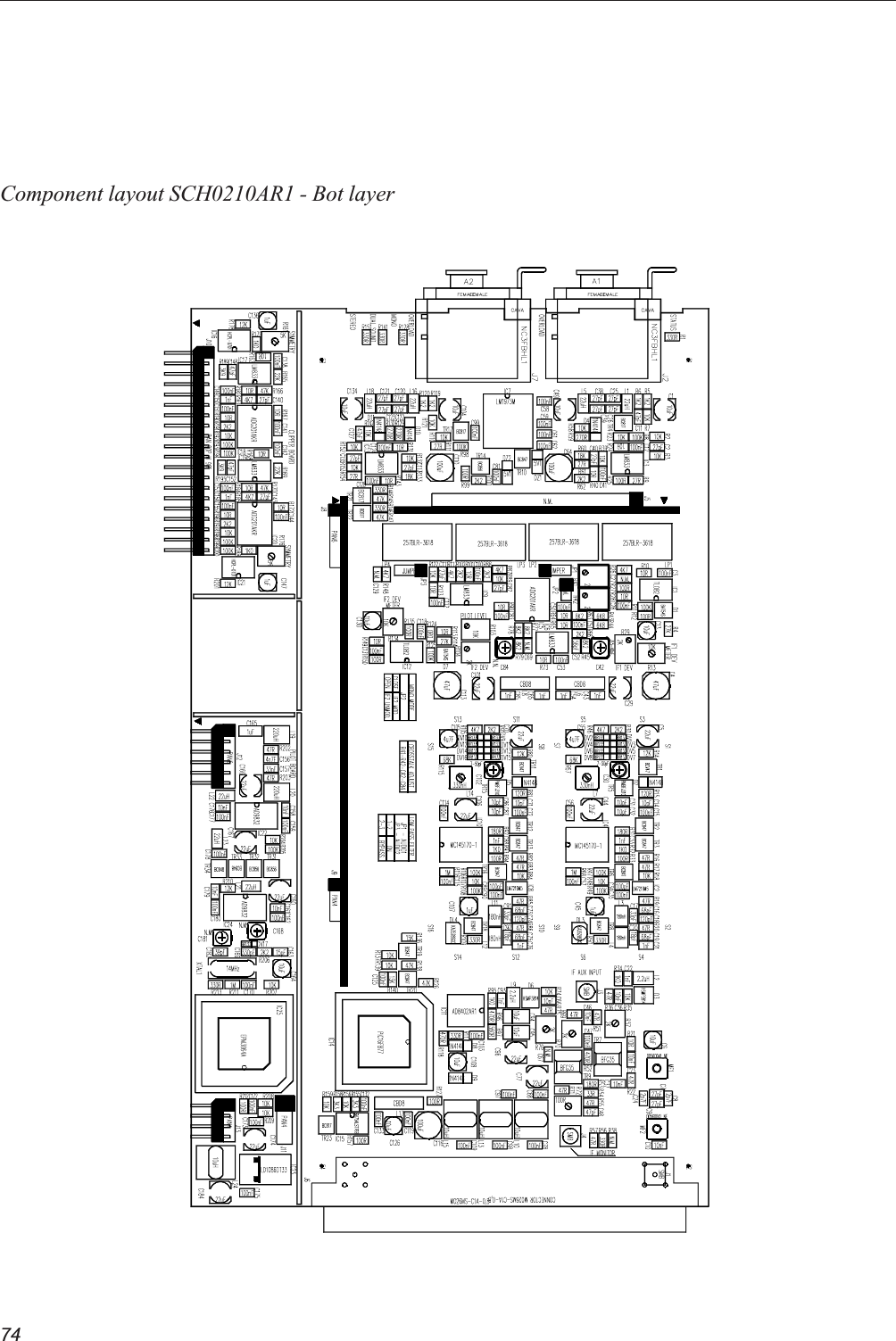 74Component layout SCH0210AR1 - Bot layer