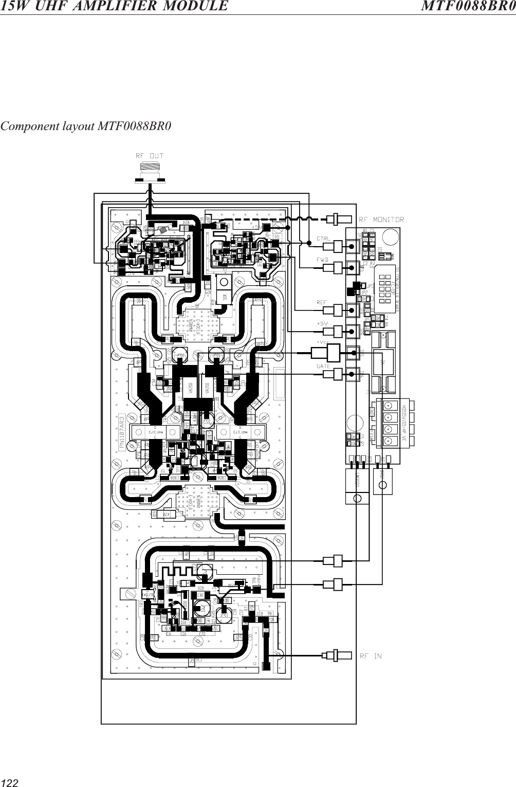 12215W UHF AMPLIFIER MODULE MTF0088BR0Component layout MTF0088BR0