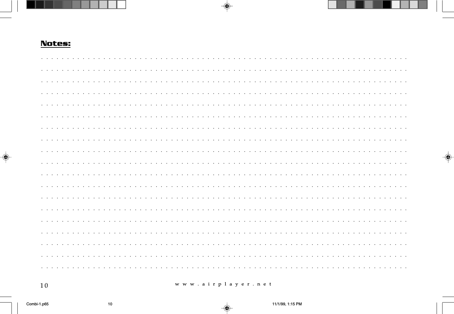 w  w  w  .  a  i  r  p  l  a  y  e  r  .  n  e  t10Notes:Combi-1.p65 11/1/99, 1:15 PM10