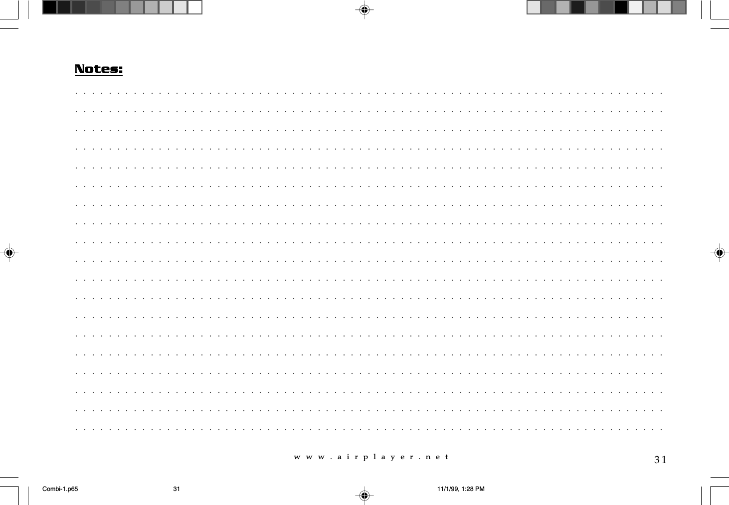 w  w  w  .  a  i  r  p  l  a  y  e  r  .  n  e  t31Notes:Combi-1.p65 11/1/99, 1:28 PM31