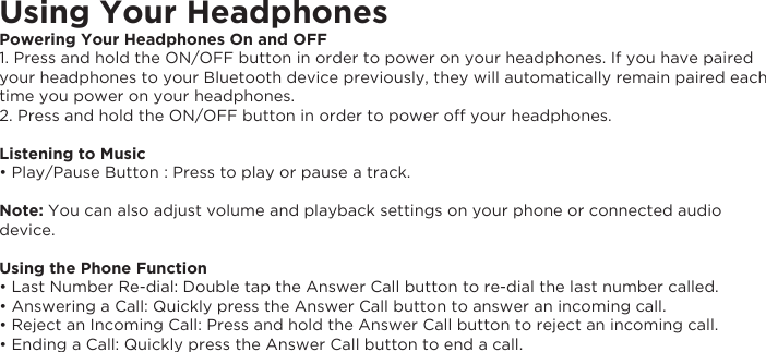 Page 7 of Elita VCB50012BT Chrome and Bright Bluetooth Headphone User Manual VF60018BT Manual