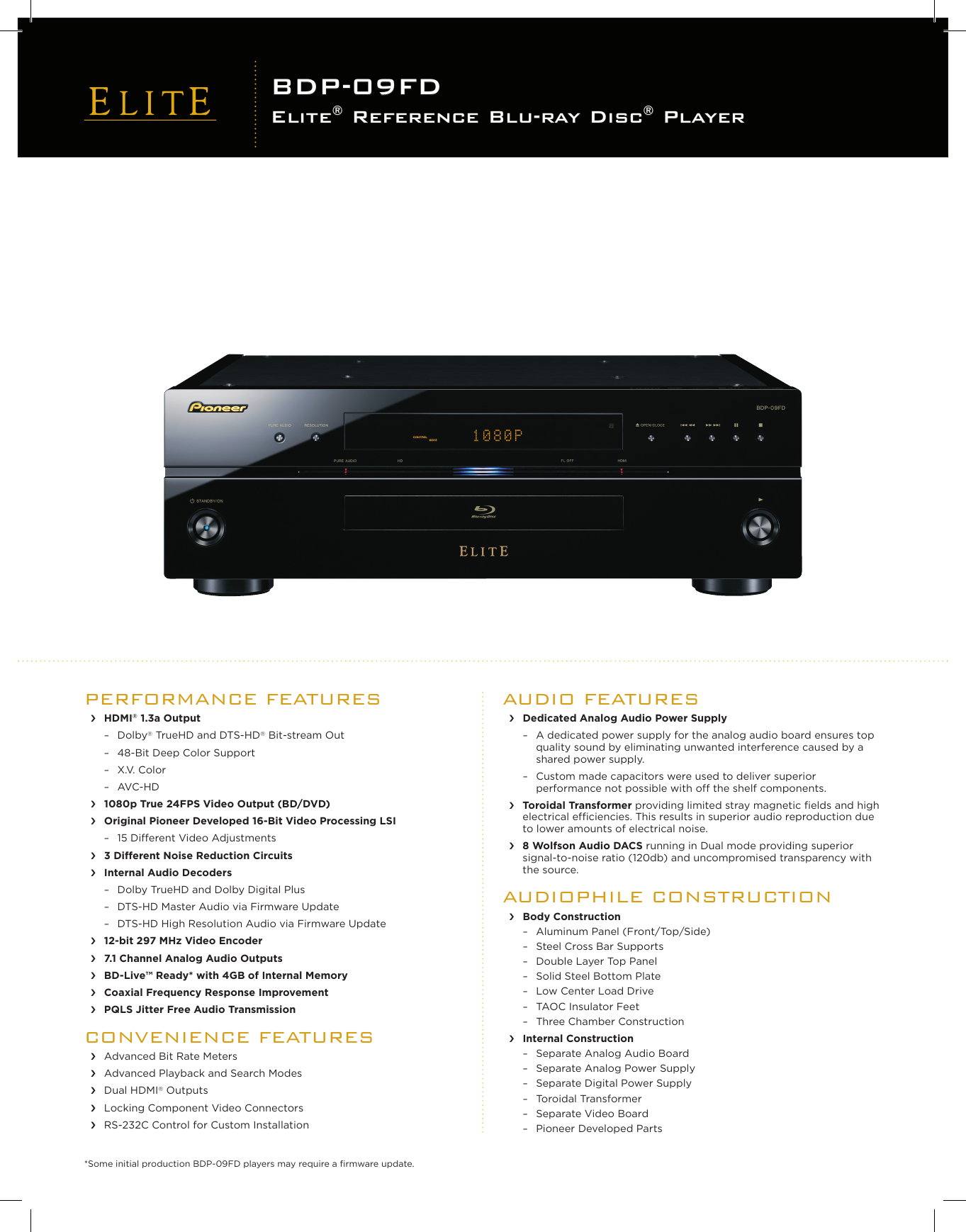 Page 1 of 2 - Elite Elite-Blu-Ray-Disc-Players-Bdp-09Fd-Users-Manual- BDP-09FD  Elite-blu-ray-disc-players-bdp-09fd-users-manual