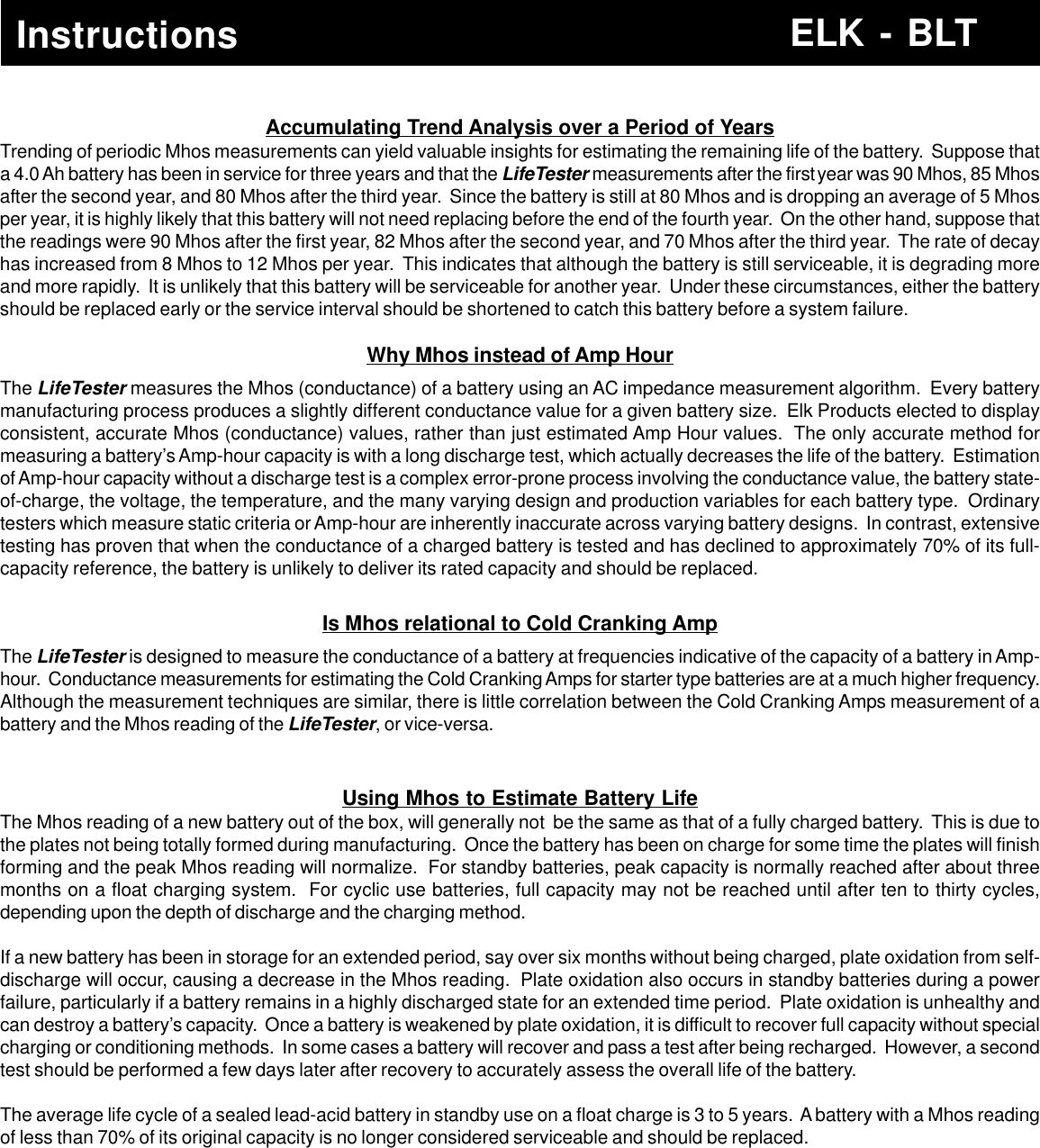 Page 4 of 4 - Elk Elk-Battery-Lifeer-Blt-Users-Manual- Elk-blt-v2-instructions  Elk-battery-lifeer-blt-users-manual