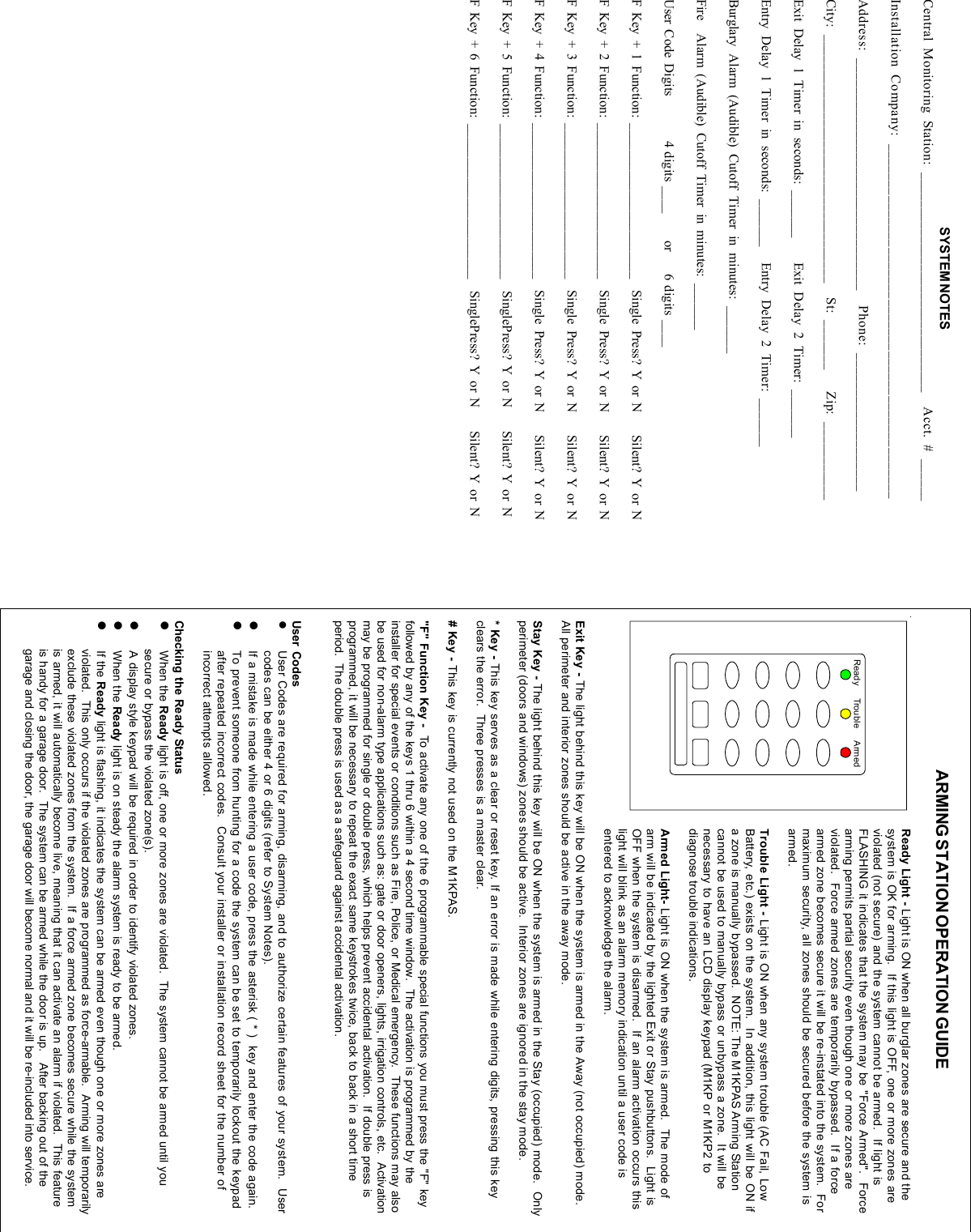 Page 6 of 6 - Elk Elk-Keypad-Arming-Station-M1Kpas-Users-Manual- PD9-instructions  Elk-keypad-arming-station-m1kpas-users-manual