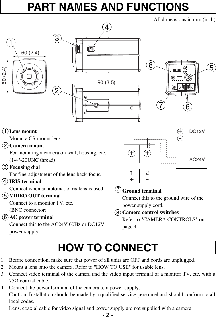 Page 3 of 8 - Elmo Elmo-Ccd-Color-Video-Camera-Tnc4604-Users-Manual-  Elmo-ccd-color-video-camera-tnc4604-users-manual