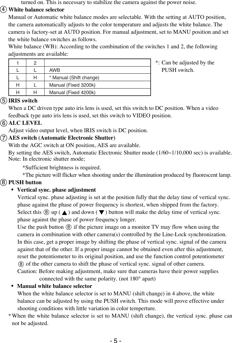 Page 6 of 8 - Elmo Elmo-Ccd-Color-Video-Camera-Tnc4604-Users-Manual-  Elmo-ccd-color-video-camera-tnc4604-users-manual