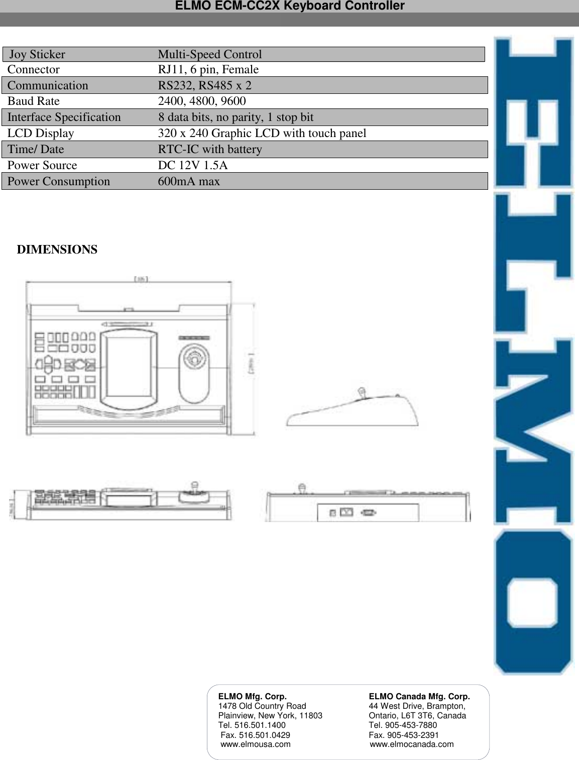 Page 2 of 2 - Elmo Elmo-Keyboard-Controller-Esd-Cc2X-Users-Manual- EDR–X109 Compact  Elmo-keyboard-controller-esd-cc2x-users-manual