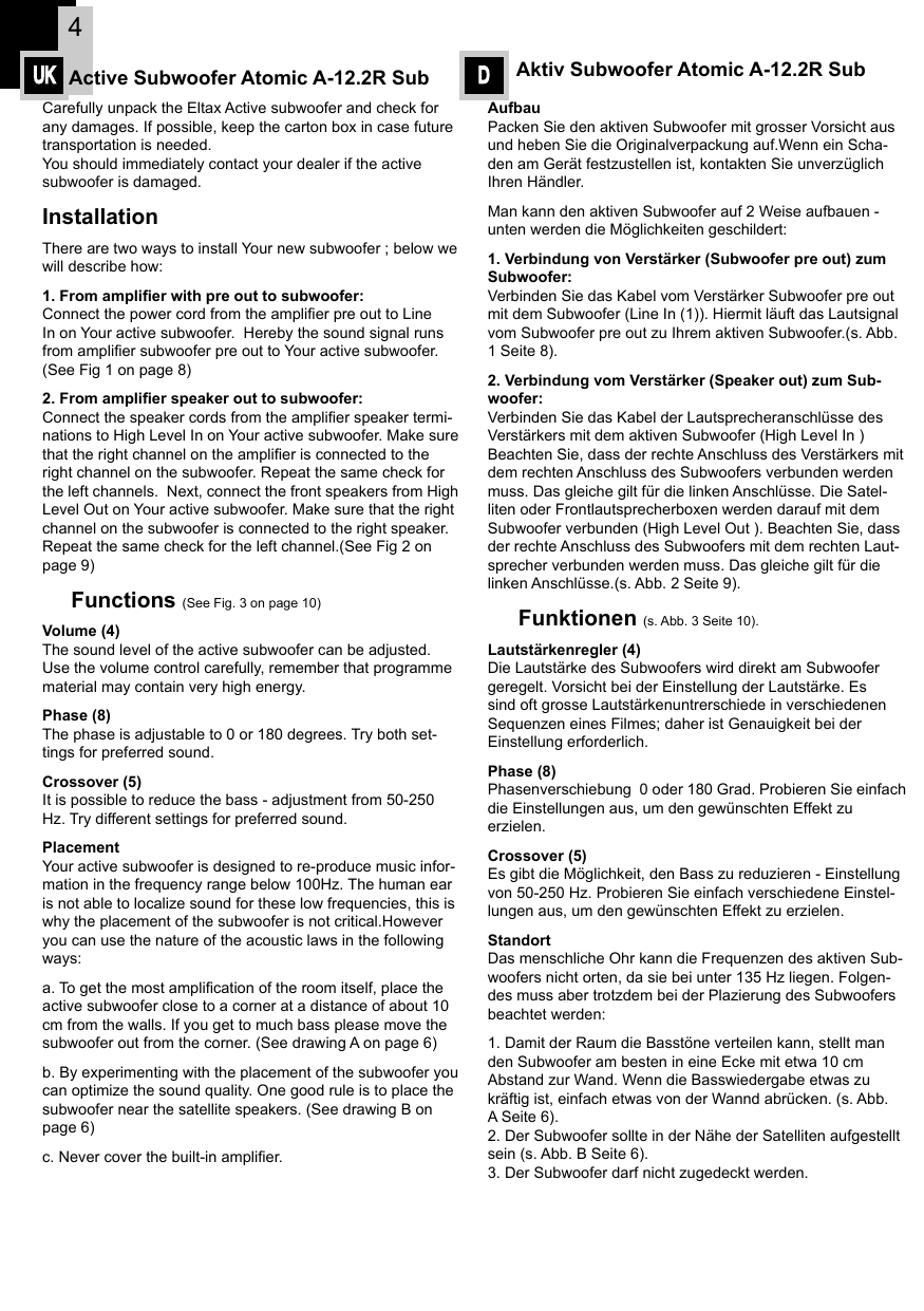 Page 4 of 12 - Eltax Eltax-Atomic-A-12-2R-Users-Manual- AtomicA-12.2R_Manual  Eltax-atomic-a-12-2r-users-manual