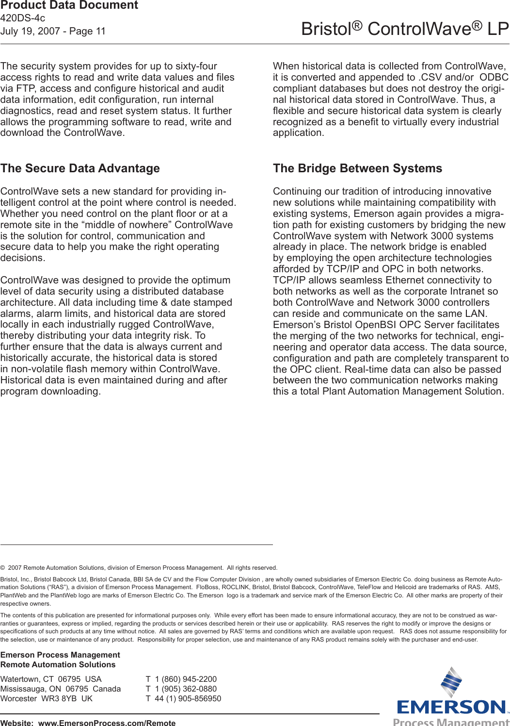 Page 11 of 11 - Emerson-Process-Management Emerson-Process-Management-Bristol-Controlwave-Lp-Users-Manual-  Emerson-process-management-bristol-controlwave-lp-users-manual