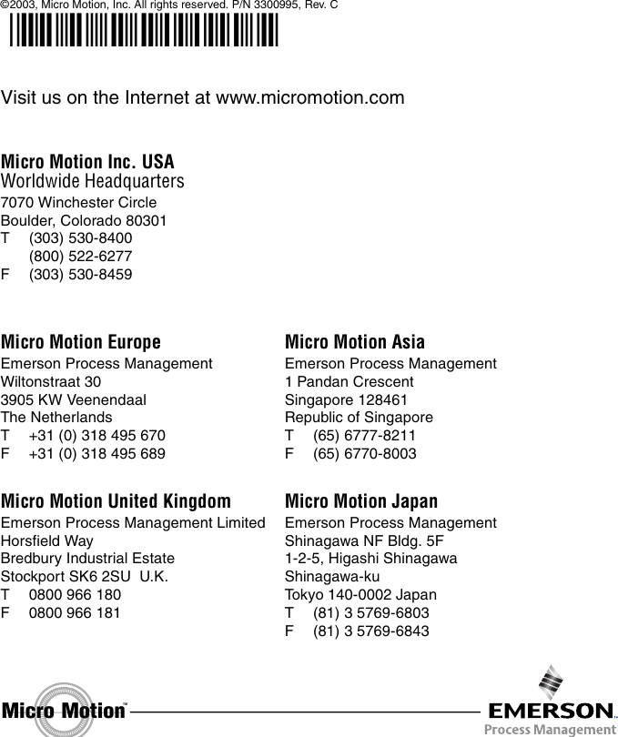Page 12 of 12 - Emerson-Process-Management Emerson-Process-Management-Micro-Motion-3500-Transmitter-Users-Manual- QRG-3000-rack-9-wire  Emerson-process-management-micro-motion-3500-transmitter-users-manual