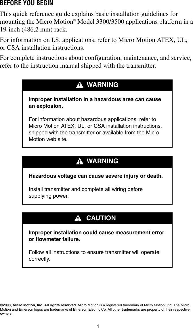 Page 2 of 12 - Emerson-Process-Management Emerson-Process-Management-Micro-Motion-3500-Transmitter-Users-Manual- QRG-3000-rack-9-wire  Emerson-process-management-micro-motion-3500-transmitter-users-manual