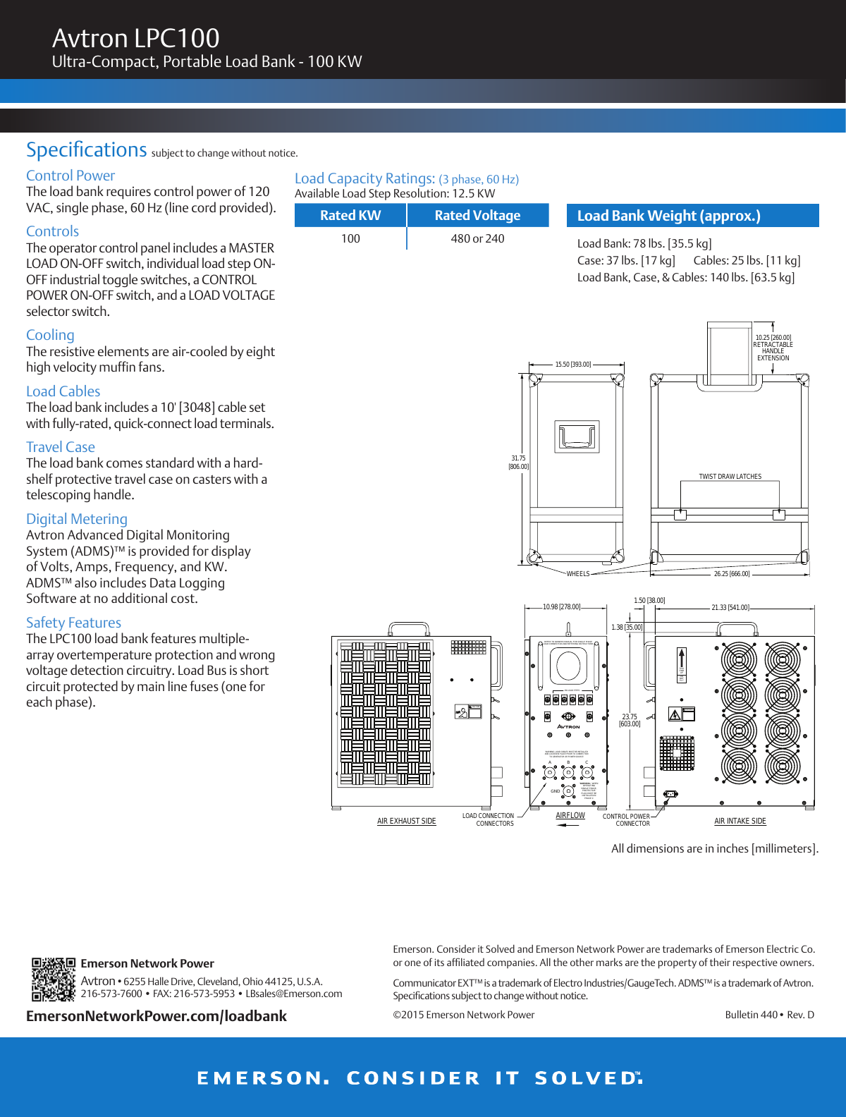 Page 2 of 2 - Emerson Emerson-100-Kw-Lpc100-Load-Bank-Brochures-And-Data-Sheets-  Emerson-100-kw-lpc100-load-bank-brochures-and-data-sheets