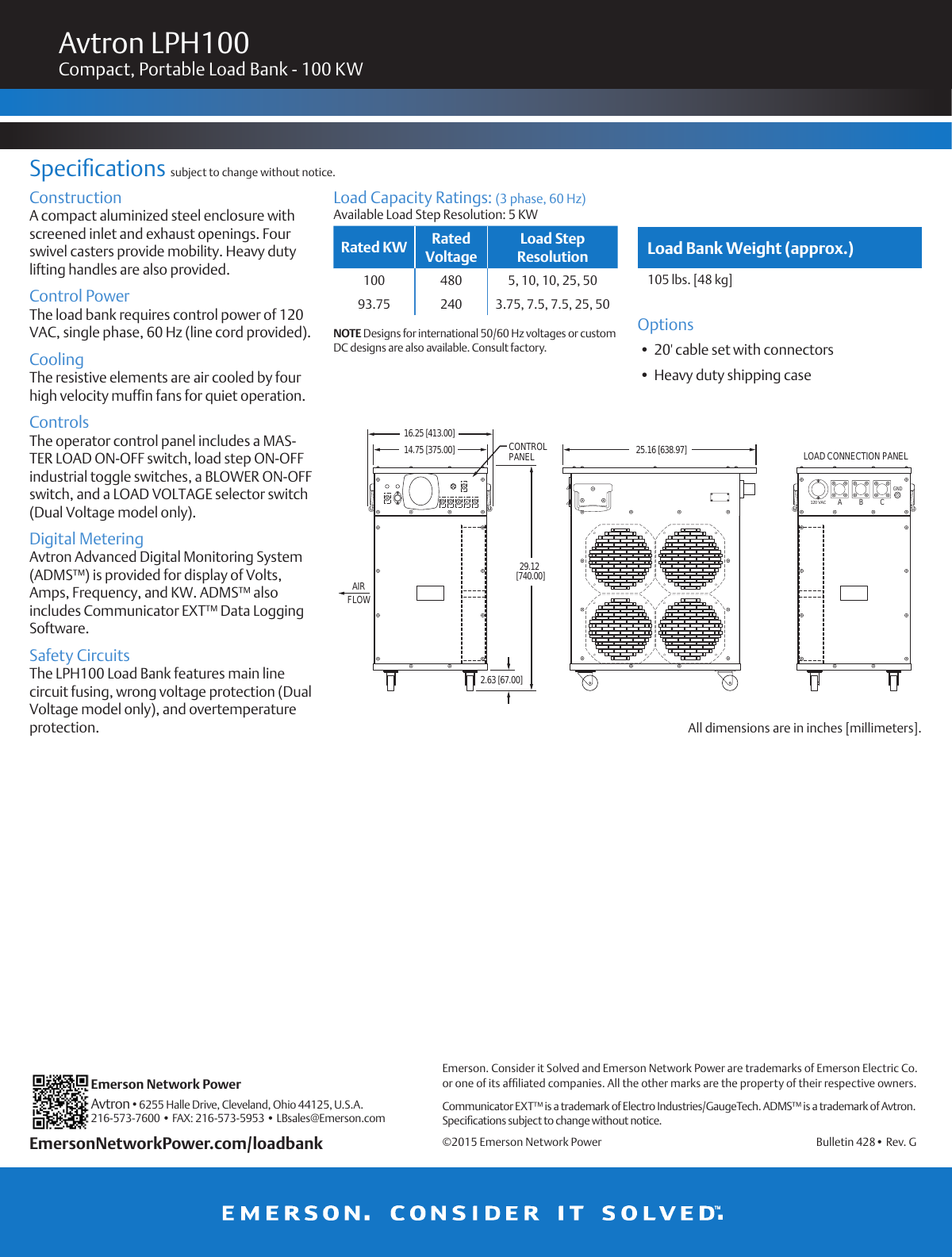 Page 2 of 2 - Emerson Emerson-100-Kw-Lph100-Load-Bank-Brochures-And-Data-Sheets-  Emerson-100-kw-lph100-load-bank-brochures-and-data-sheets