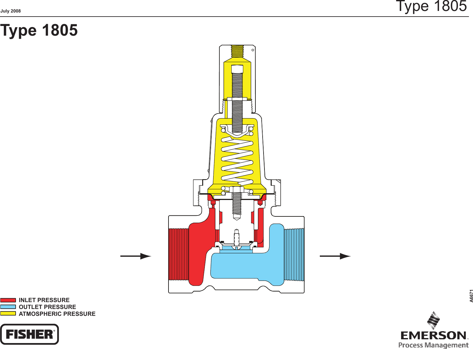 Page 1 of 1 - Emerson Emerson-1805-Series-Relief-Valves-Drawings-And-Schematics- A6671_1805_Schematic_LR  Emerson-1805-series-relief-valves-drawings-and-schematics