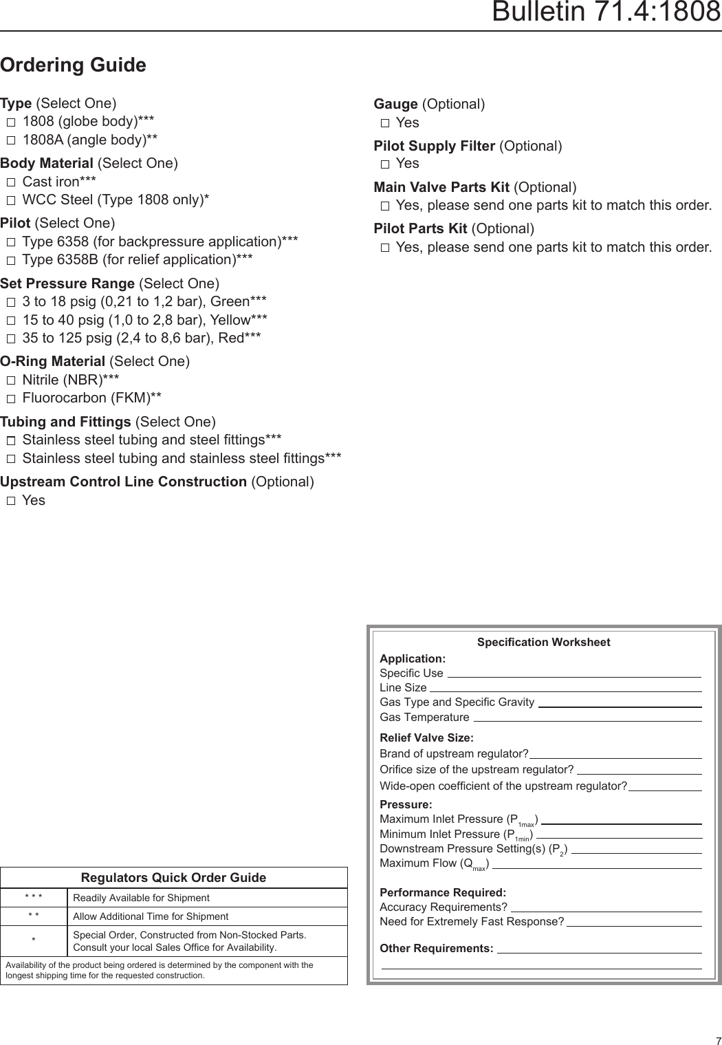 Page 7 of 8 - Emerson Emerson-1808-Series-Relief-Valve-Or-Backpressure-Regulators-Data-Sheet-  Emerson-1808-series-relief-valve-or-backpressure-regulators-data-sheet