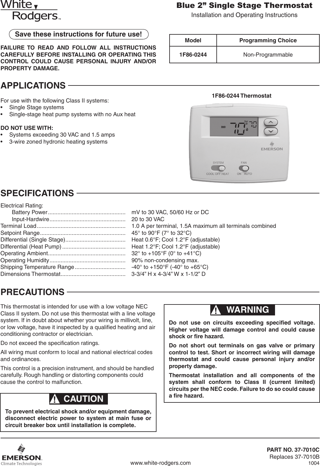 Emerson 1F86 0244 Instruction Manual 1F86_0244_37 7010C_EN