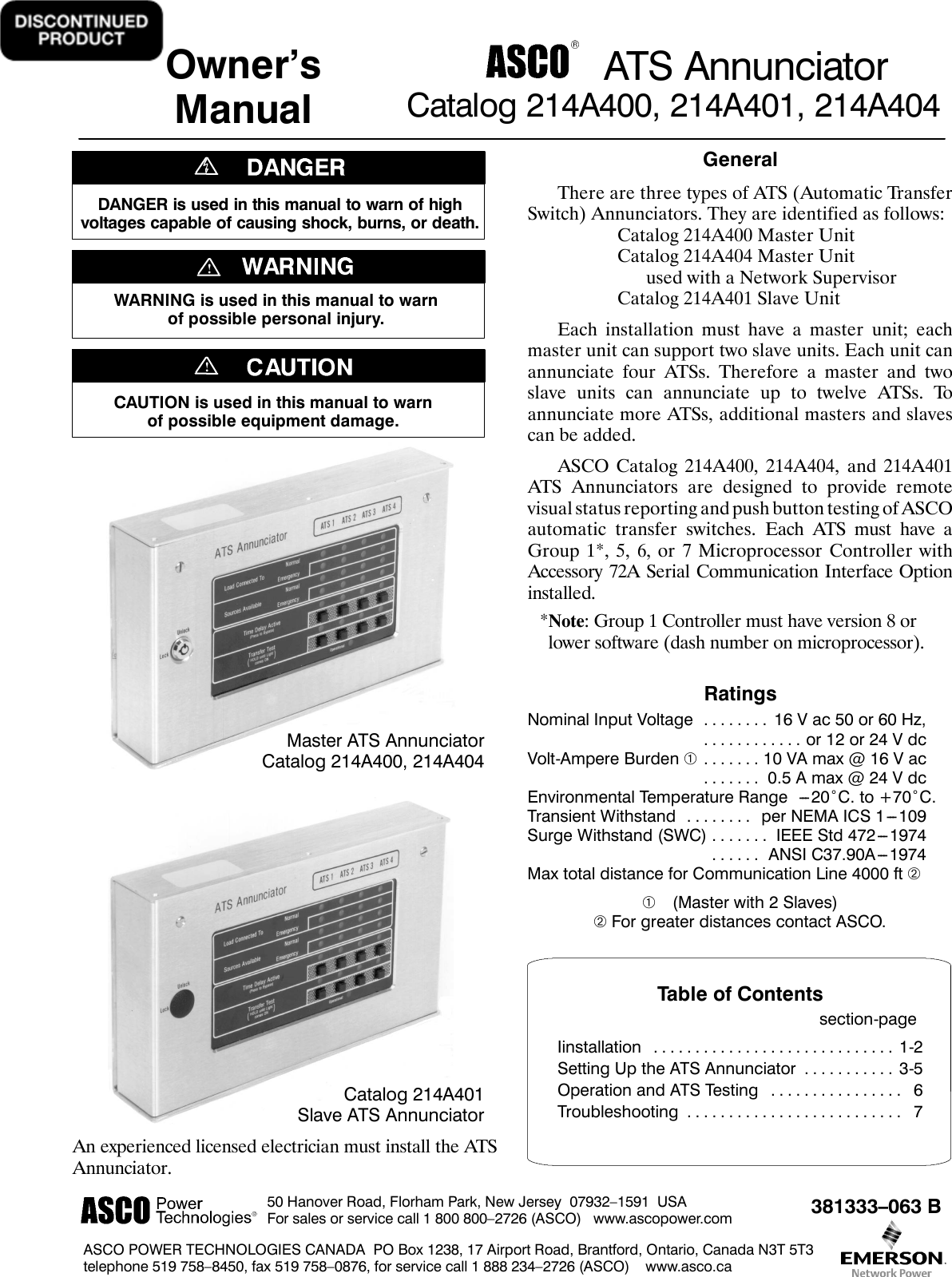 Emerson 214A400 Users Manual