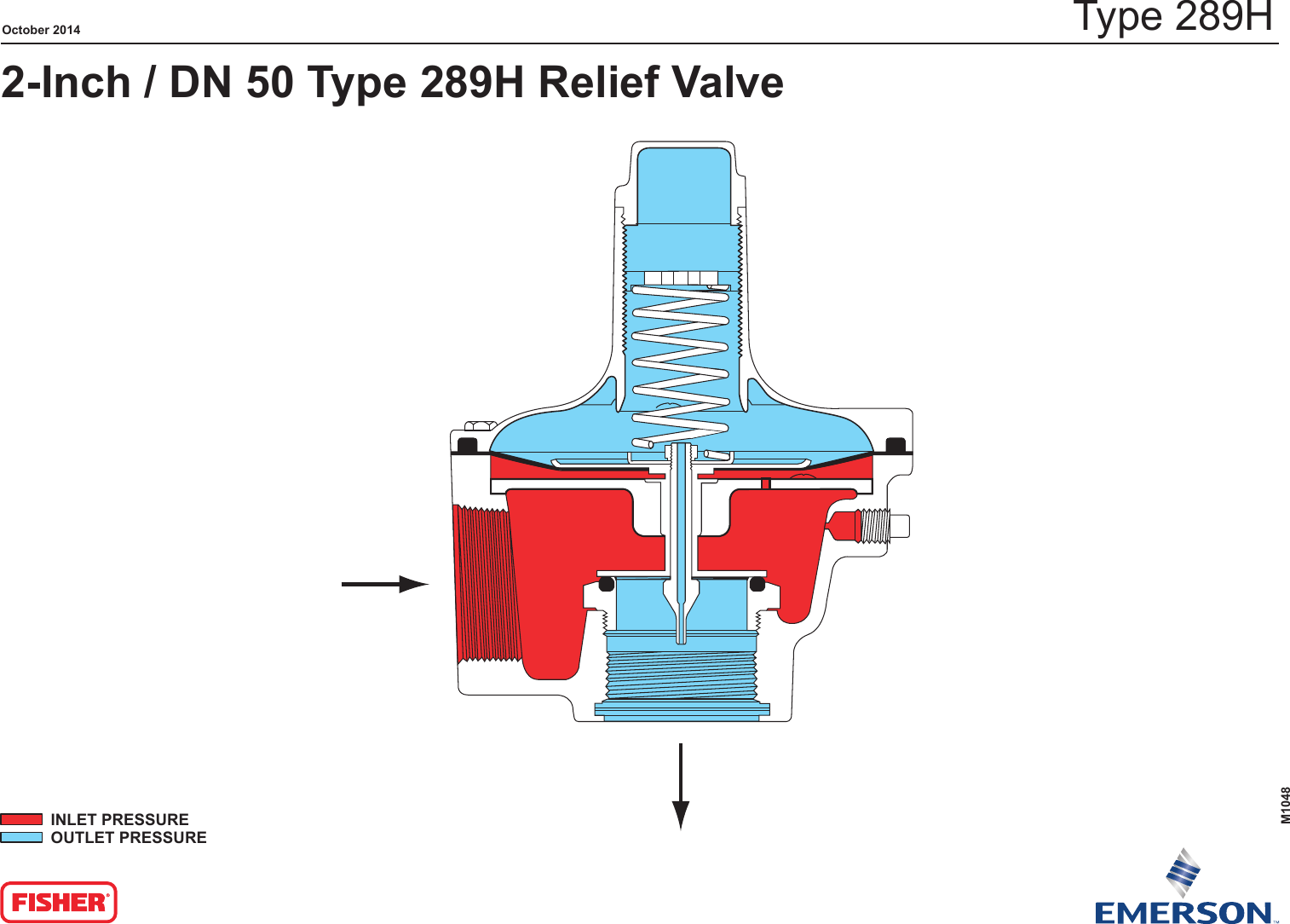 Page 1 of 1 - Emerson Emerson-289-Series-Relief-Valves-Backpressure-Regulators-Drawings-And-Schematics- M1048_289H_2-inch _Schematic_LR  Emerson-289-series-relief-valves-backpressure-regulators-drawings-and-schematics