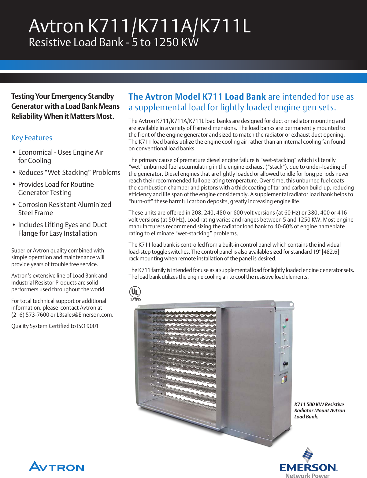 Page 1 of 2 - Emerson Emerson-5-1250Kw-K711-K711A-K711L-Load-Bank-Brochures-And-Data-Sheets-  Emerson-5-1250kw-k711-k711a-k711l-load-bank-brochures-and-data-sheets