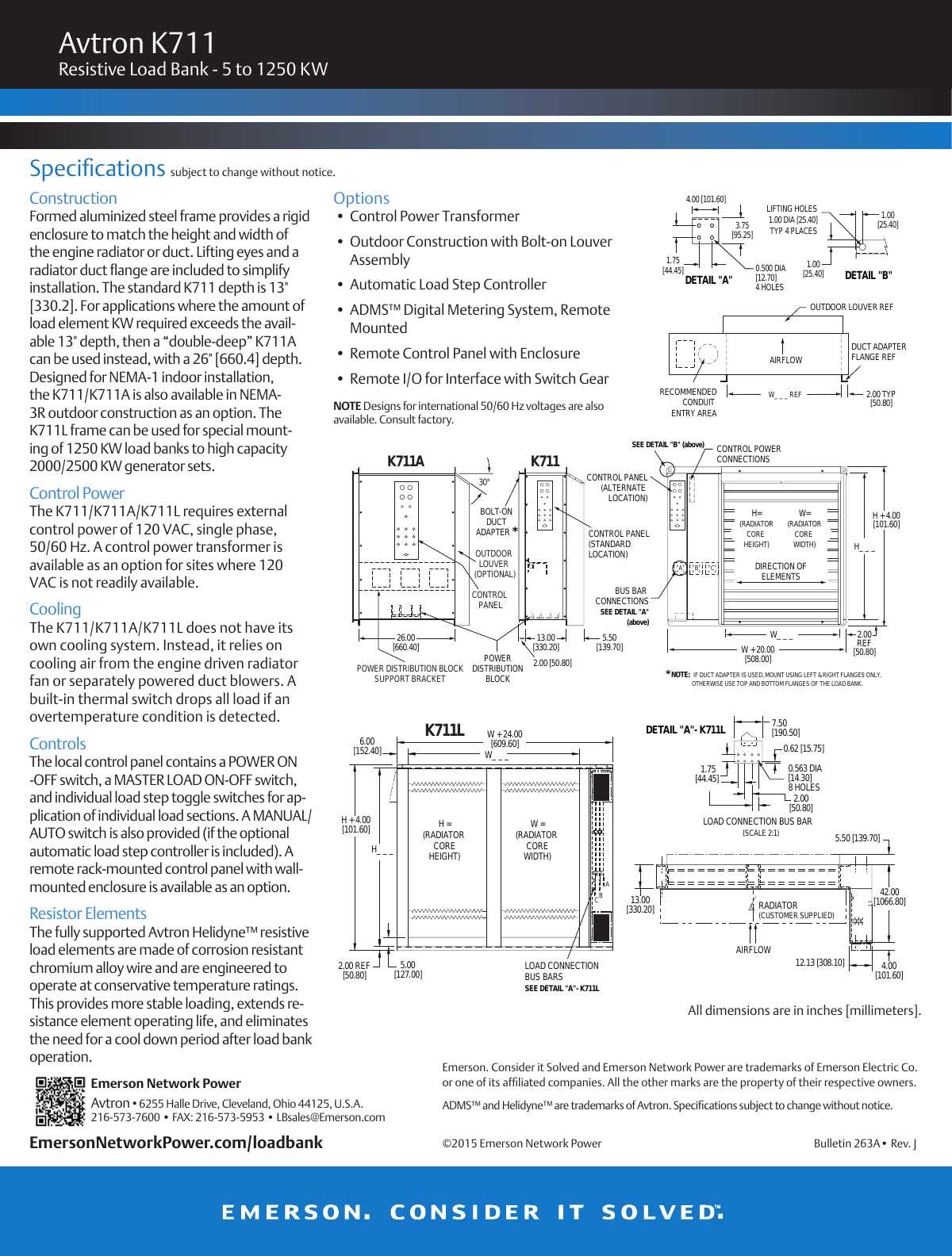 Page 2 of 2 - Emerson Emerson-5-1250Kw-K711-K711A-K711L-Load-Bank-Brochures-And-Data-Sheets-  Emerson-5-1250kw-k711-k711a-k711l-load-bank-brochures-and-data-sheets