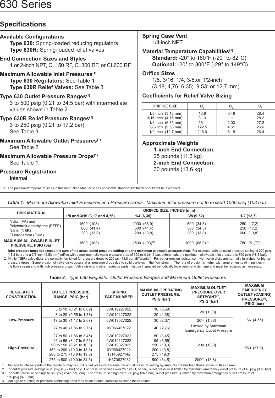 Page 2 of 12 - Emerson Emerson-630-Regulator-Instruction-Manual-  Emerson-630-regulator-instruction-manual