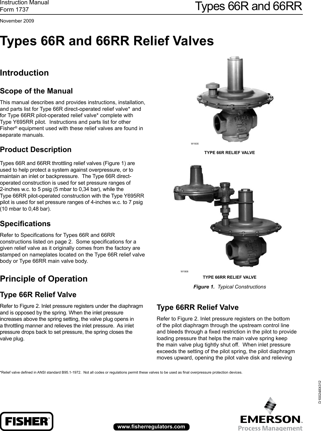 Page 1 of 12 - Emerson Emerson-66R-Series-Vapor-Recovery-Valves-Instruction-Manual-  Emerson-66r-series-vapor-recovery-valves-instruction-manual